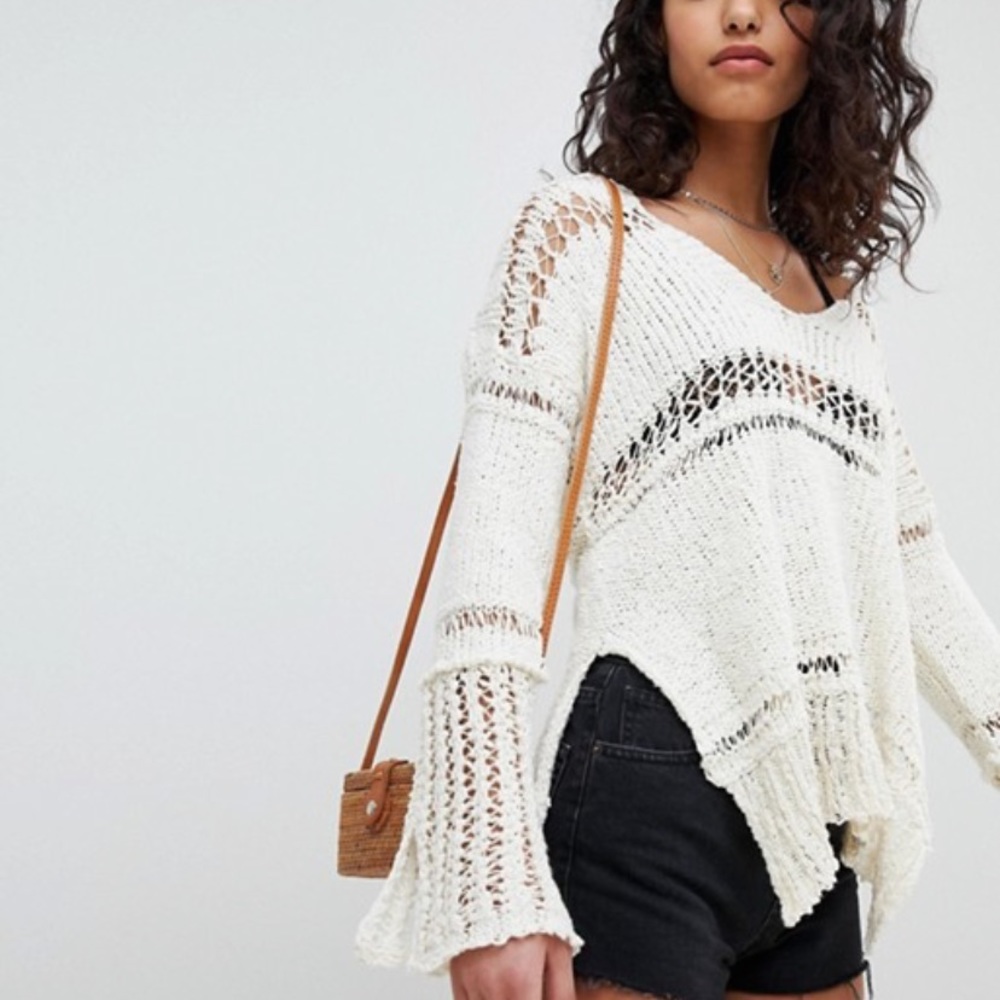 Free People Belong to You White Sweater | Size M - Picture 2 of 5